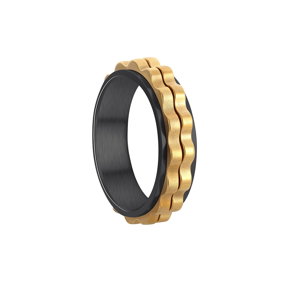 Simple Style Printing Titanium Steel Plating Rings display picture 9