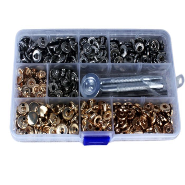 633面扣12.5mm四合扣 铆钉 四各20套配工具组合套装80Sets圆形