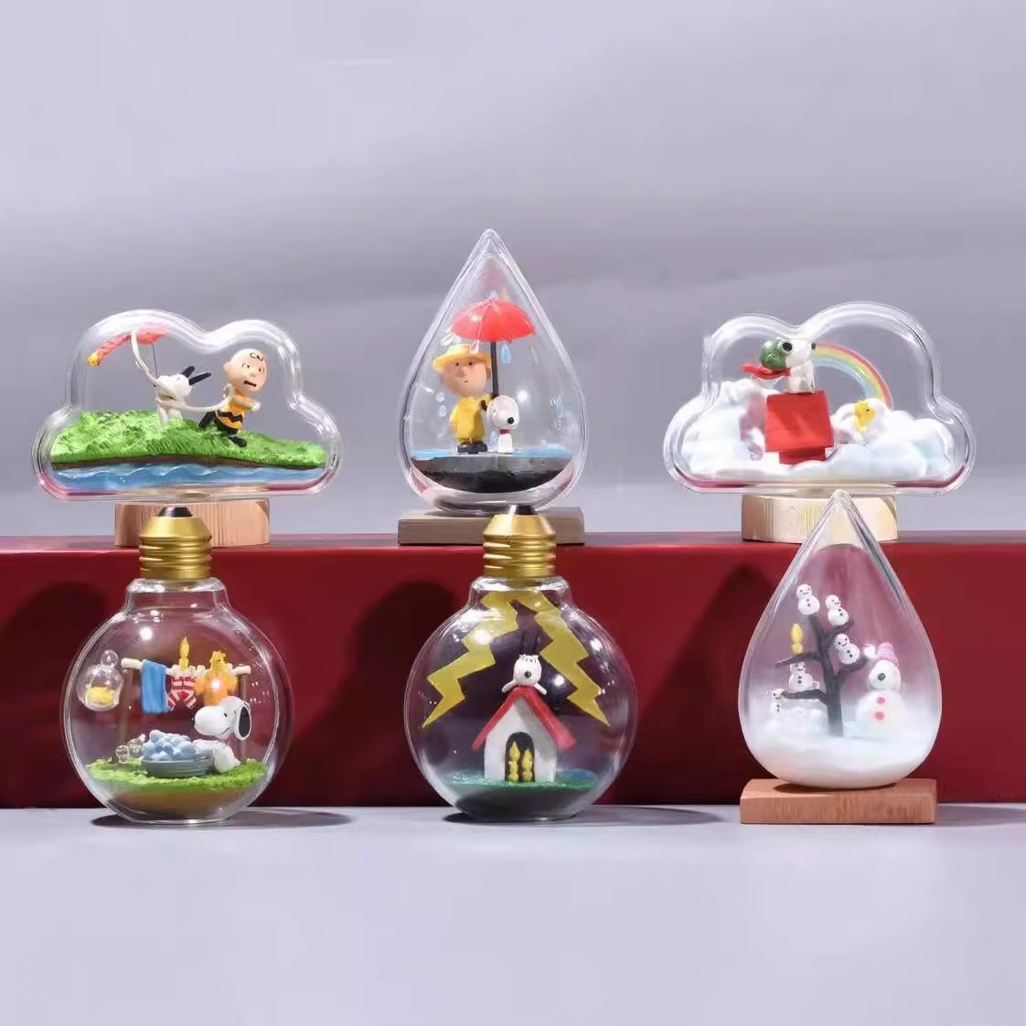 Q version 6 Snoopy seasonal changes bottle landscaping light bulbs…
