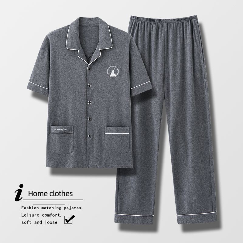 100% pijamas pantalones de algodón de manga corta de verano para hombres ropa para el hogar traje de verano Delgado suelto más tamaño