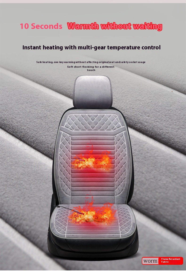 Heated Seat Cushion Fcc Certified Ce Winter Plush Cushion Car Plush Seat Cushion Car Accessories Winter Car Seat Cushion