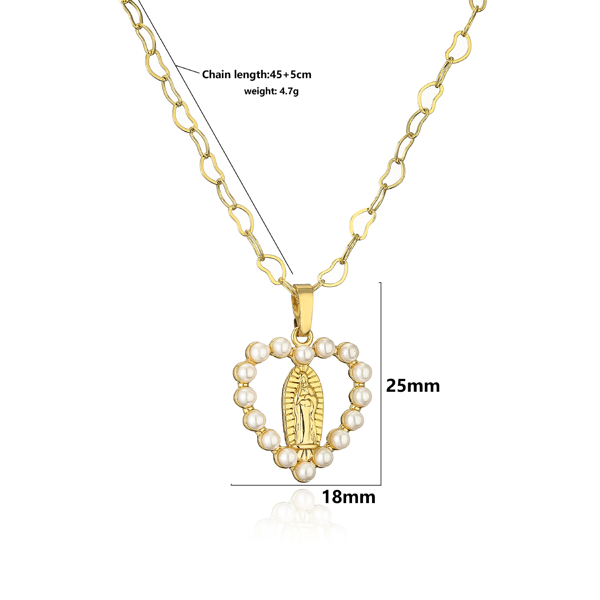 Cross, Heart Shape Pattern Classic Style Shiny Cross Heart Shape Copper Inlay Artificial Pearls Zircon Pendant Necklace