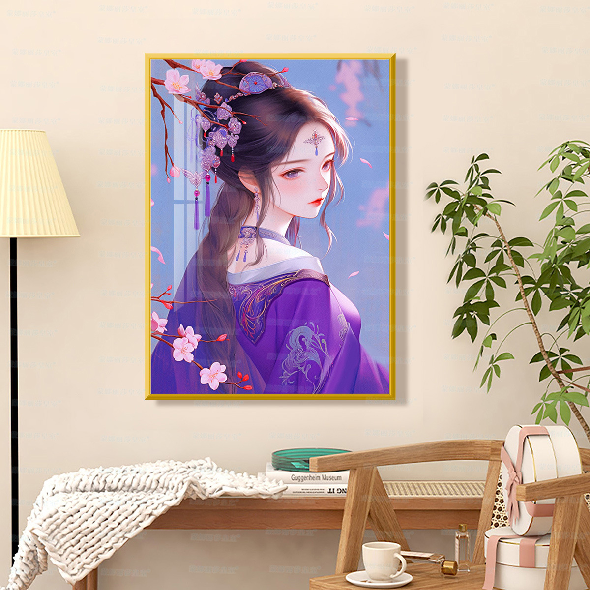 [Algodón importado] Mona Lisa Real bordado cruzado vestido de moda púrpura nuevo estilo antiguo bordado cruzado hecho a mano image 2