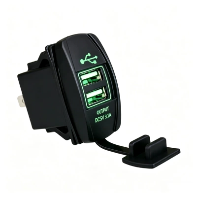 Other Car Modifications dual USB car charger - green-light