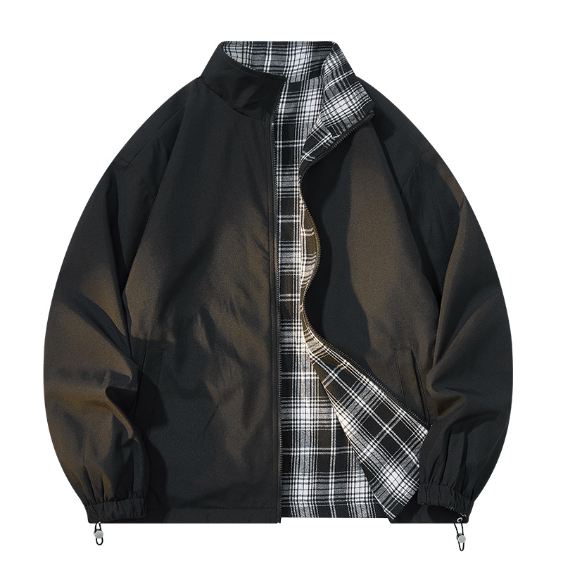 Men's Jacket Workwear Style Casual Loose Fit Reversible Lapel_voghion.com