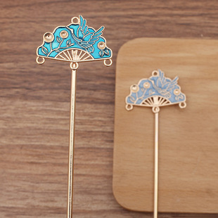 Antique headdress imitation point Cui fan flying crane alloy hair stick (14468)