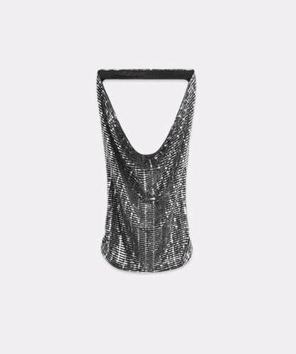 YIMENG23 Xia Xin sequined halter top women's design niche backless hot girl style fashion suspenders