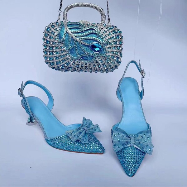 High heels heels with rhinestones for events