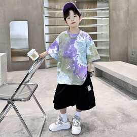 男童夏季套装2024新款儿童夏装潮帅气时髦男孩短袖运动夏款两件套