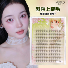 魚の小さい女の子の紫の見知らぬ上のまつげの細い自然なお母さんの生感の段階式の透明な細い茎の日常の百組のつけまつげ