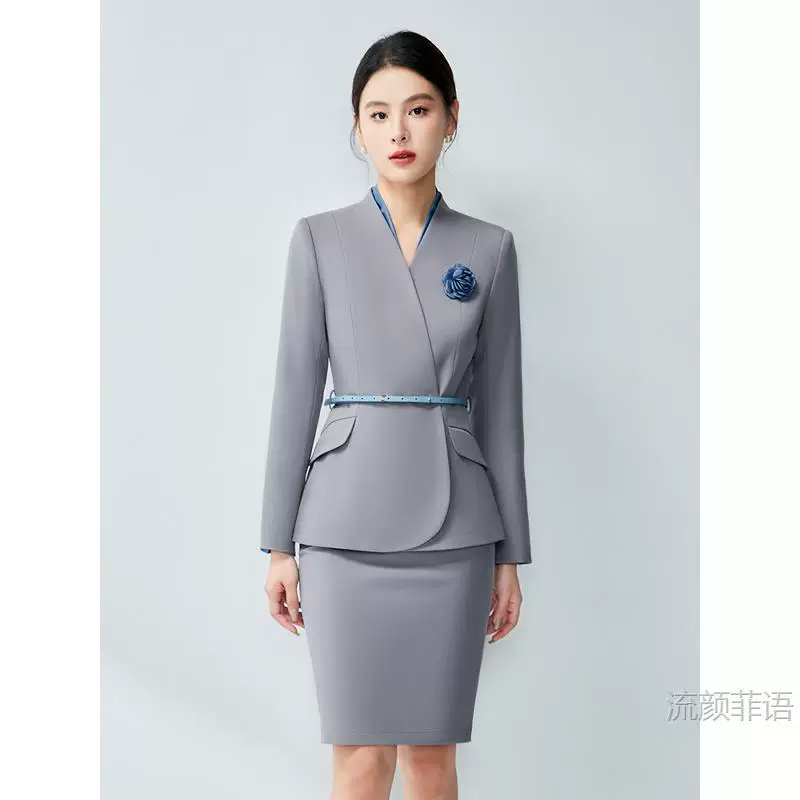 空姐制服职业套装高端西装珠宝店酒店前台接待医美容院工作服套裙