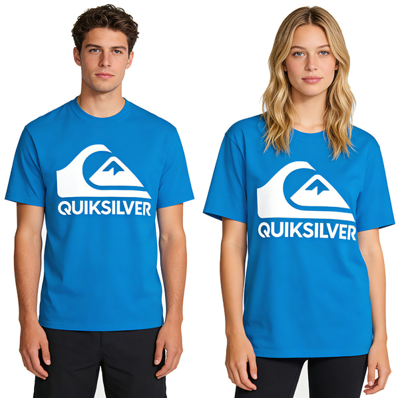 Quiksilver Classic Print Cross-Border Export 26 New Summer Hot-Selling Couple's Pure Cotton T-Shirt Loose Top Quiksilver Classic Print Cross-Border Export 26 New Summer Hot-Selling Couple's Pure Cotton T-Shirt Loose Top