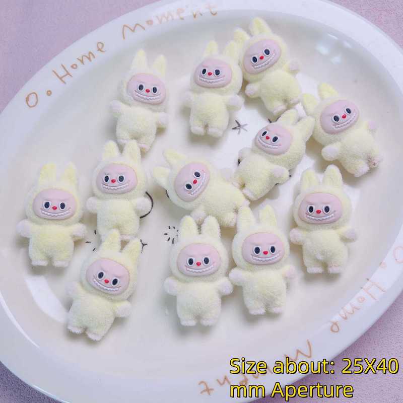 可爱立体植绒La布布站姿坐姿通孔串珠diy手工挂件萌粒饰品配件|undefined