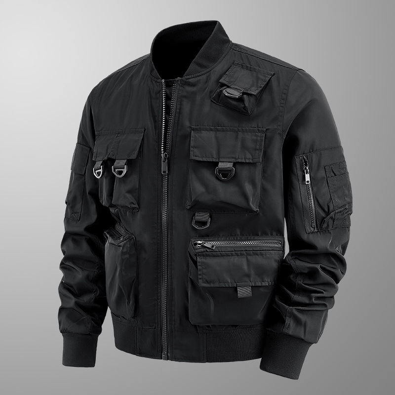 Chaqueta de piloto para hombre retro americano de béisbol bolsillo de herramientas chaqueta de trabajo chaqueta de vestir chaqueta de hombre