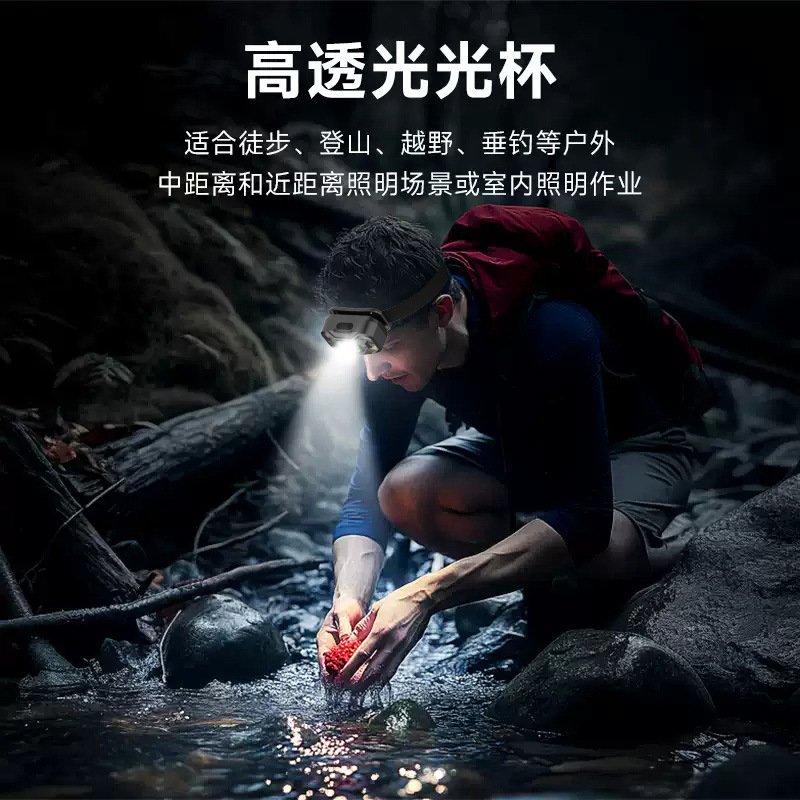 Transfronterizos nuevos faro al aire libre inducción multifuncional faro portátil de larga duración luz de pesca luz de trabajo brillante