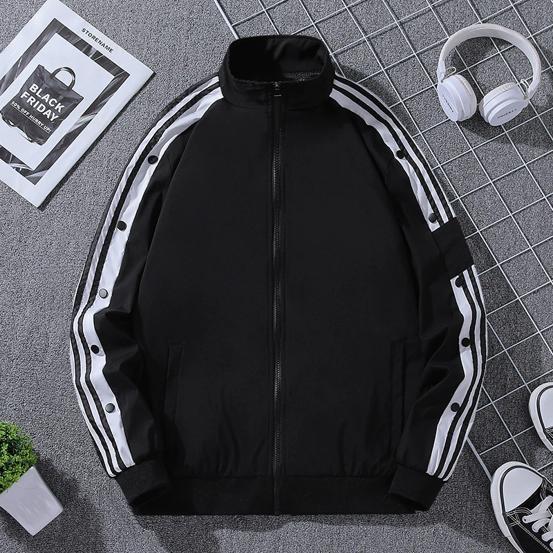 Осеннее мужское тонкое пальто с воротником-стойкой, мужская повседневная спортивная куртка, молодежная большого размера, свободный однотонный Новый Топ