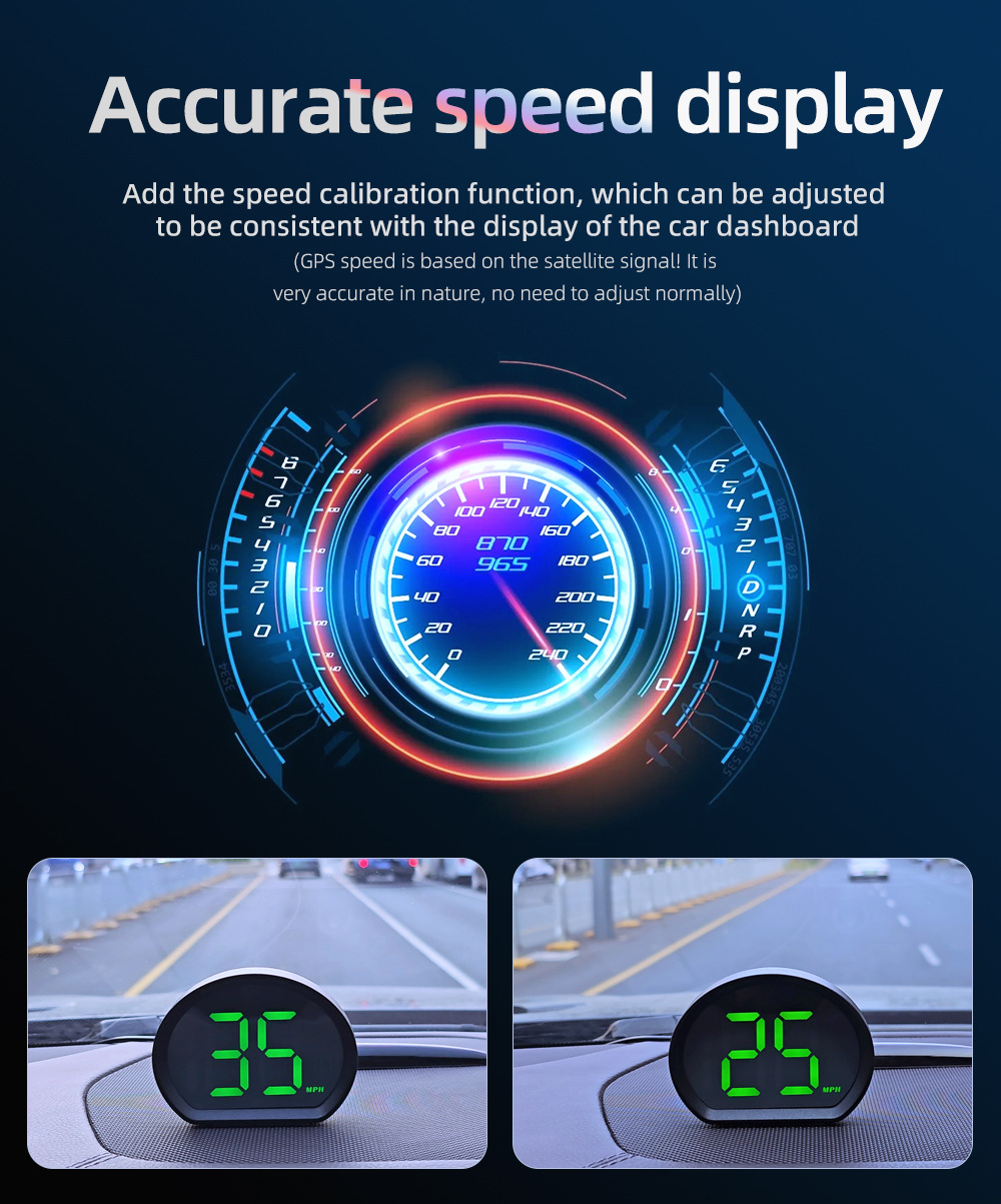 Smart X3 Car HUD Head-Up Display New Energy Instrument GPS Speedometer HUD Code Meter Dual-Mode GPS Beidou