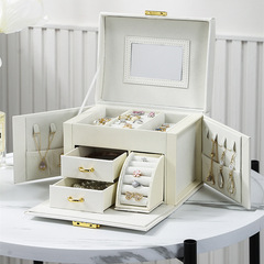 韻華錦盒耳飾收納盒大容量飾品戒指耳釘耳環首飾收納大容量首飾盒