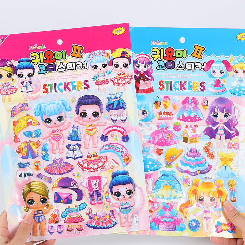 Fabricante de pegatinas de PVC de dibujos animados, pegatinas de burbujas estéreo decorativas para niños, pegatinas de recompensa 3D para niños y niñas, listas para uso educativo