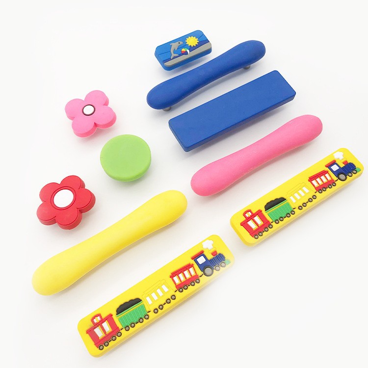 Rubber Children's Pull Handles, Anti-Collision, Personalized New Style, Modern Minimalist Design—Cartoon Cabinet Doors & Drawer Handles for Kids