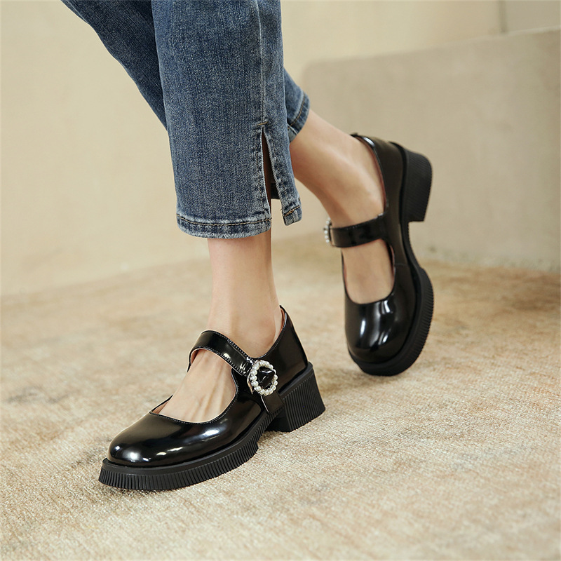 CHIKO Wira Round Toe Block Heels Mary Jane Shoes