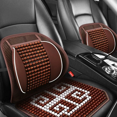 Waist support | support for summer use in cars - winged-wood-bead-lumbar-support-square-cushion-premium-coffee-strong-support-breathable-waist-support