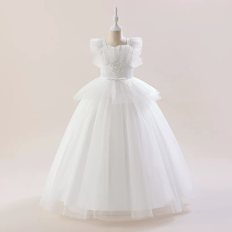 Children's wedding dress, small princess costume, evening dress, piano, long skirt, new collection, for catwalk