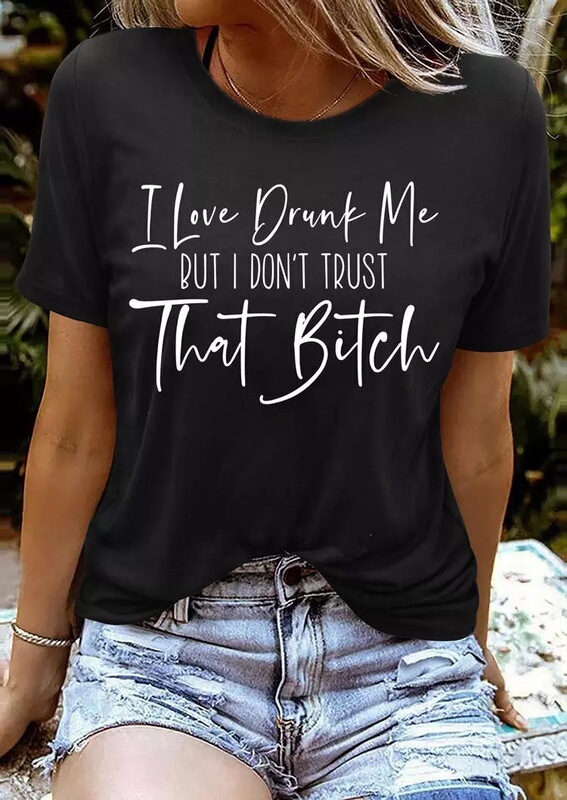 In Stock Amazon Walmart Foreign Trade New Style Drunk-Like Letter Pattern Casual Fashion Short-Sleeved T-Shirt In Stock Amazon Walmart Foreign Trade New Style Drunk-Like Letter Pattern Casual Fashion Short-Sleeved T-Shirt