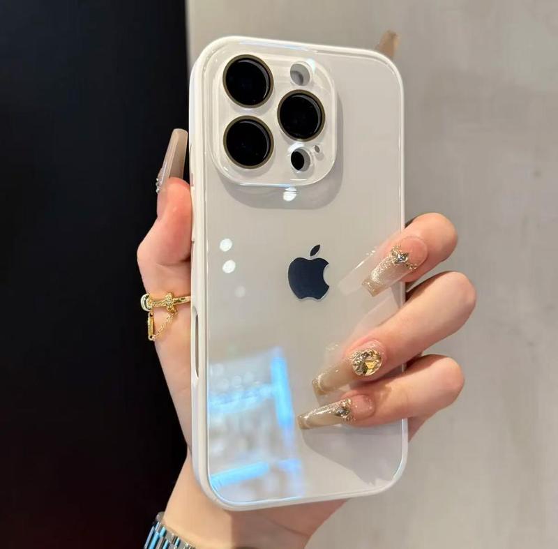 冰感马卡龙大视窗适用iPhone16手机壳15纯色14情侣13新款12带标版|undefined