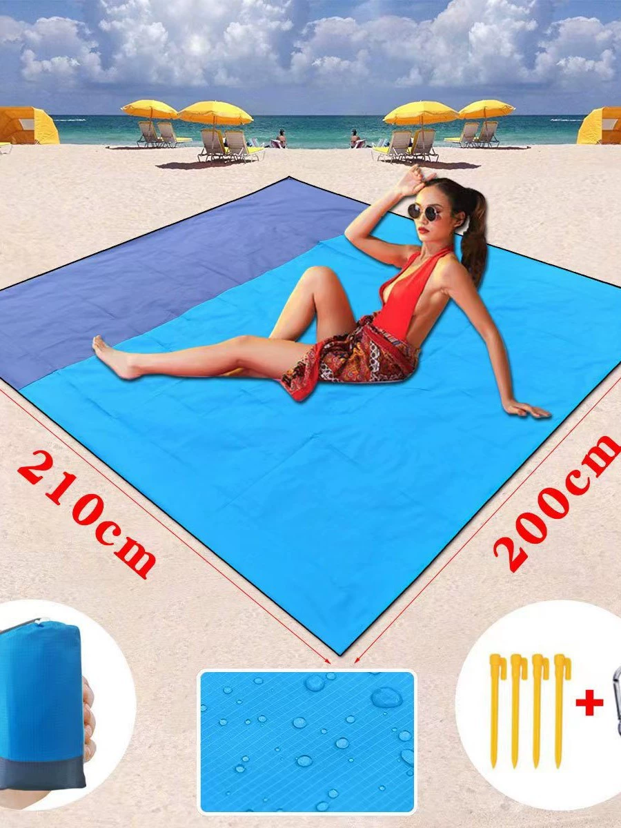 Travel folding handheld beach tent for camping, carpet