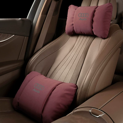 Neck Pillow A3/A4L/A5/A6L/Q3/Q5/Q7 Car-Specific — Headrest - butterfly-style-volcano-red-audi-headrest-lumbar-support-each