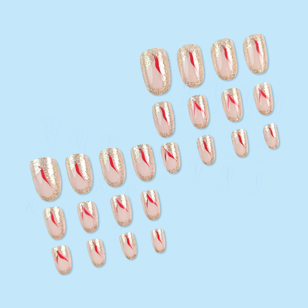 Ventas transfronterizas de polvo dorado brillante manicure personalidad hot chick nail patch al por mayor dulce y cool wear nail patch