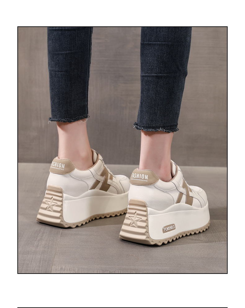 Giày sneaker nữ đế dày tăng chiều cao phong cách Đức Huấn — Cơm trắng mơ chi tiết 16