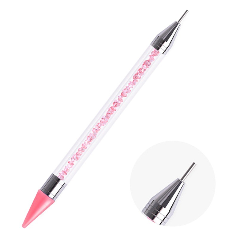 Nail Art Dotting Tool Acrylic Double-Ended Dotting Wax Pen Nail Art Pen Multifunctional Wax Head Dotting Pen Cross-Border Hot Sale