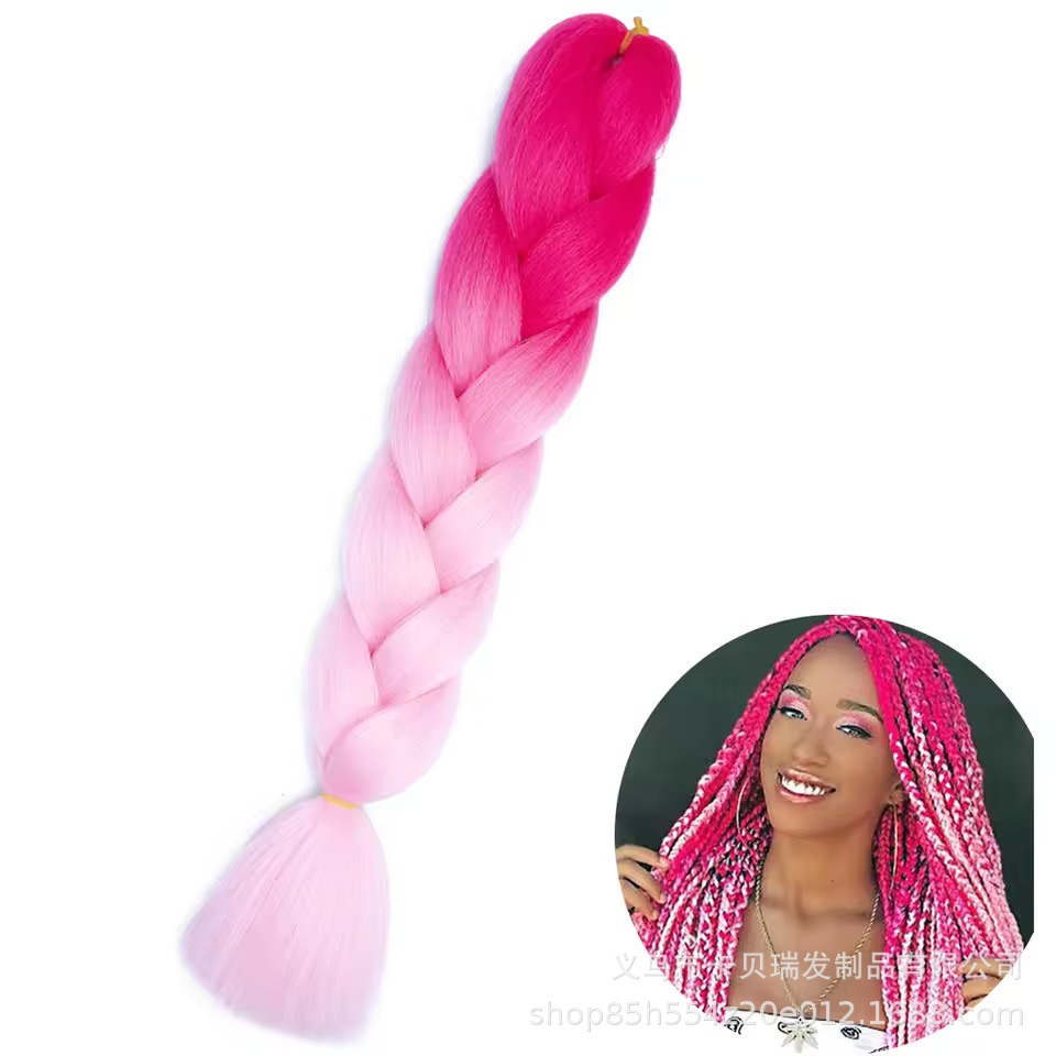 Xuchang pelucas al por mayor seda de alta temperatura teñido africano gran trenza jumbobraid fibra química colorida trenza sucia venta caliente