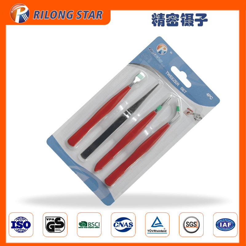 镊子批发供应4pc 7PC镊子不锈钢 厂家直销 量大从优 浸塑镊子