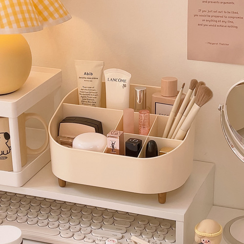 Cosmetic storage box student dormitory stationery pen holder home dressing table skin care product storage rack bedside organizing box