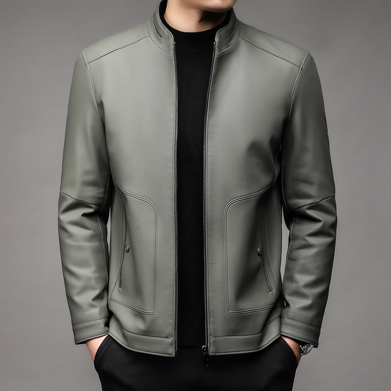Leather jacket for men 2025 men's leather jacket middle-aged…