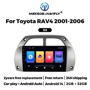 Toyota Rav4 2001-2006 Android Avtomobil GPS Naviqasiya MP5 Bluetooth Carplay