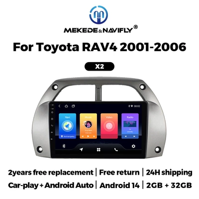 For Toyota Rav4 2001-2006 Android Car GPS Navigation MP5 Bluetooth Player Carplay