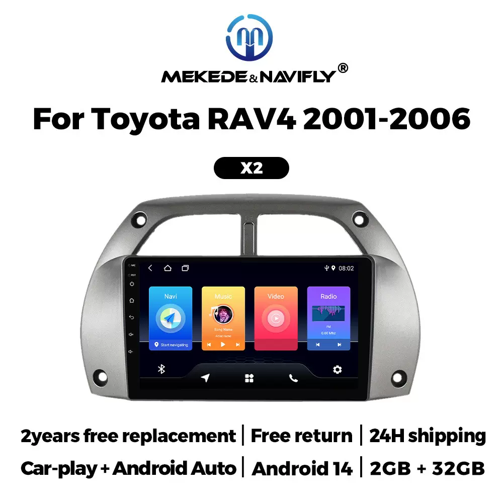适用丰田Rav4 2001-2006安卓车载GPS导航MP5蓝牙播放器Carplay