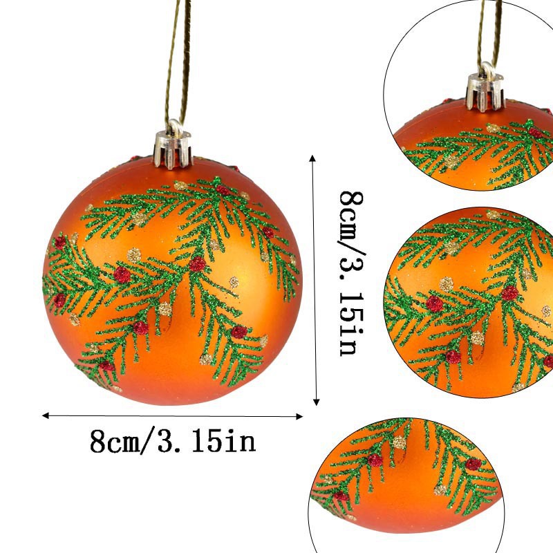 Inventario pintado 8cm conjunto de 9 Navidad árbol de Navidad decoración del hogar fiesta atmósfera del lugar decoración vestido