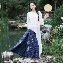 春秋季新中式女装复古百搭不对称提花刺绣天丝半身裙