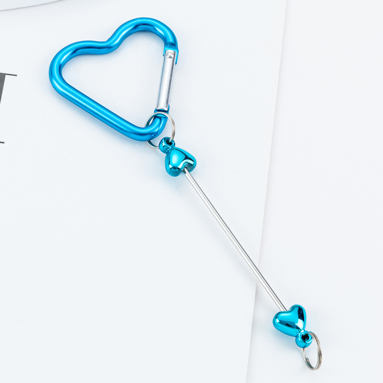 Bricolaje amor mosquetón con cuentas gancho de metal llave hebilla mochila mosquetón multifunción al aire libre