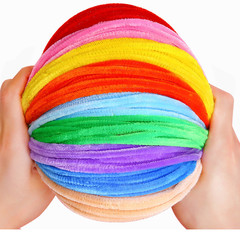 Colorful hair root twist stick diy material package kindergarten children creative handmade encrypted tops wholesale