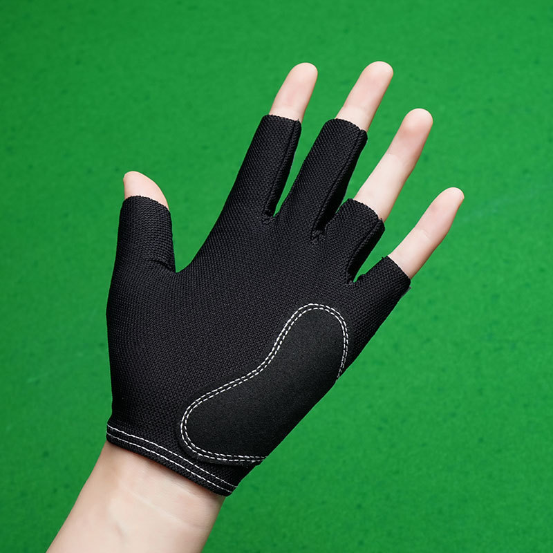 Guantes de billar, snooker de medio dedo para hombres y mujeres, ropa individual, seda de hielo elástica suave, guantes finos con hebilla antideslizante transpirables image 3