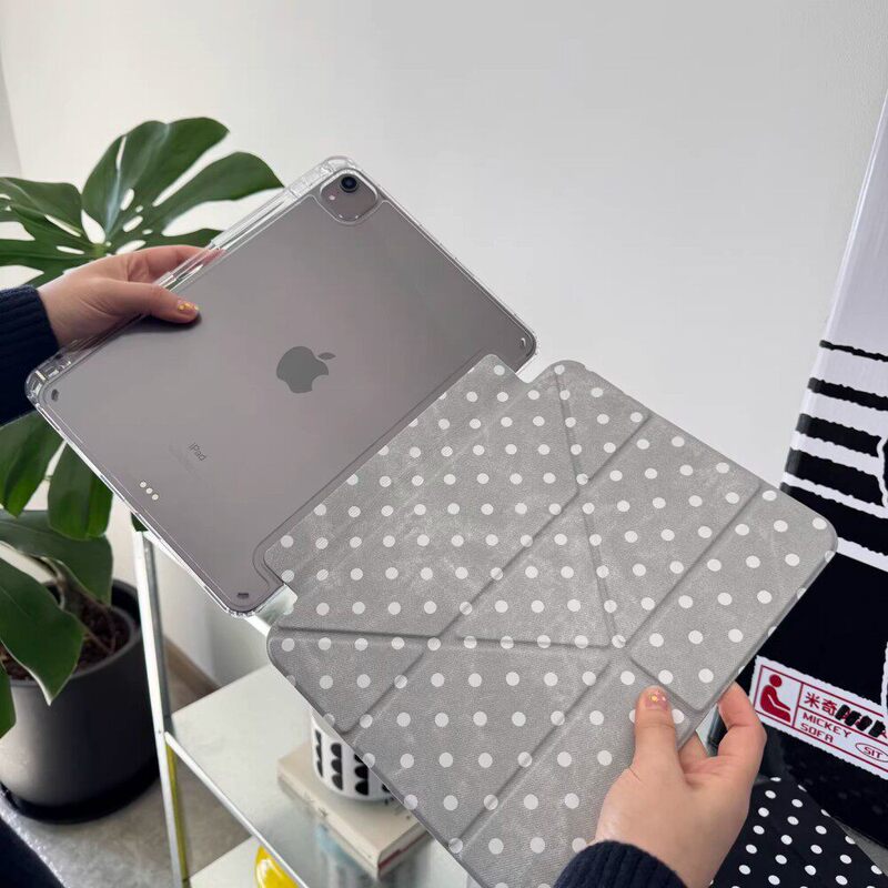 Japanese and Korean Polka Dots Are Suitable for Apple Ipad11 Tablet Case Mini Protective Case Air8Y Foldable Pro with Pen Slot 10Th Generation Japanese and Korean Polka Dots Are Suitable for Apple Ipad11 Tablet Case Mini Protective Case Air8Y Foldable Pro with Pen Slot 10Th Generation