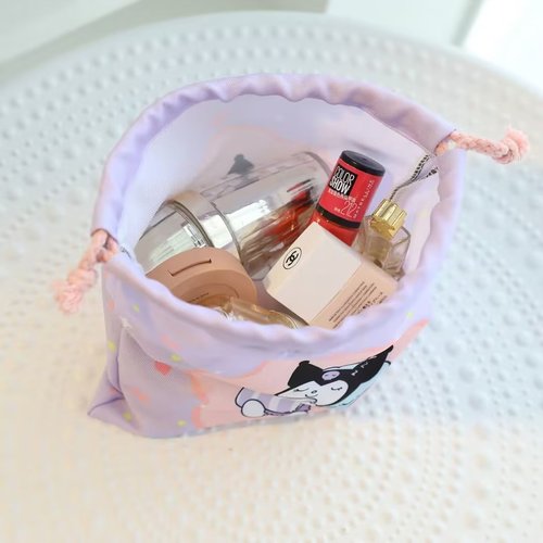 Cartoon drawstring pocket portable canvas bag thickened gift bag portable storage bag miscellaneous organization bag small cloth bag