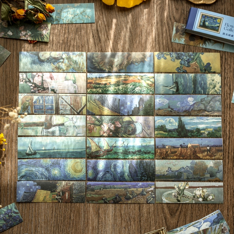 Руководство по галерее стримеров и книга бумажных наклеек в стиле ретро Ins, картина маслом, стиль Ван Гога, звездное небо, ручная работа, коллаж, декоративные наклейки