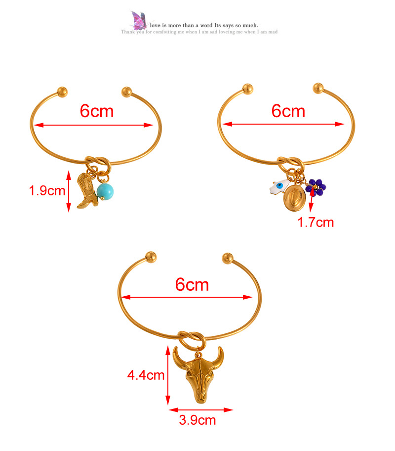 12g Weight Stone-Free Inlay Material Cuff Bracelets Classification Titanium Steel Material Titanium Steel Western Cowboy Series Bracelet Simple Knot Design Daily Wear Arm Jewelry